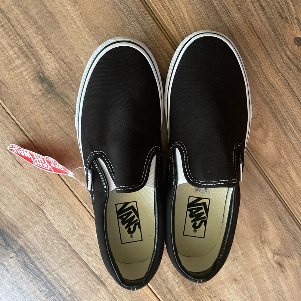 Women’s Black Slip On Vans Size 8